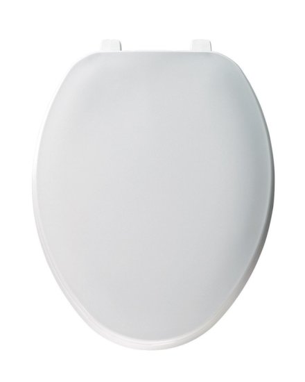 (image for) Plastic Elongated Closed Front Toilet Seat with Cover in White
