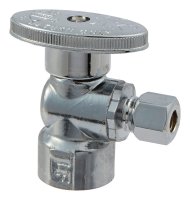 (image for) 1/2 FIP x 1/4 Compression Brass Angle Stop Valve