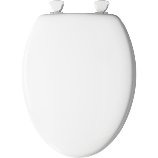 (image for) Elongated White Molded Wood Toilet Seat Lift Off