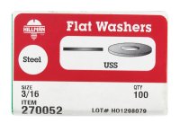 (image for) Zinc-Plated Steel 3/16 in. USS Flat Washer 100 pk