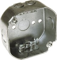 (image for) 4 in. Octagon Steel 1 gang Junction Box Gray