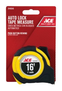 (image for) 16 ft. L x 1 in. W Auto Lock Tape Measure Yellow 1 pk