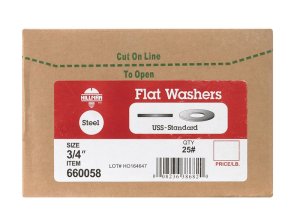 (image for) Zinc-Plated Steel 3/4 USS Flat Washer 225 pk