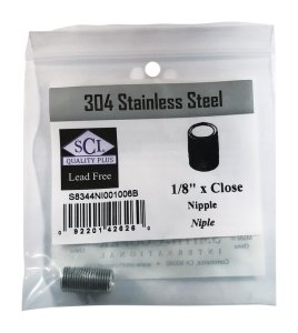 (image for) 1/8 in. MPT x Close in. L Stainless Steel Nipple