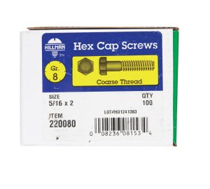 (image for) 5/16 in. Dia. x 2 in. L Heat Treated Steel Hex Head Cap