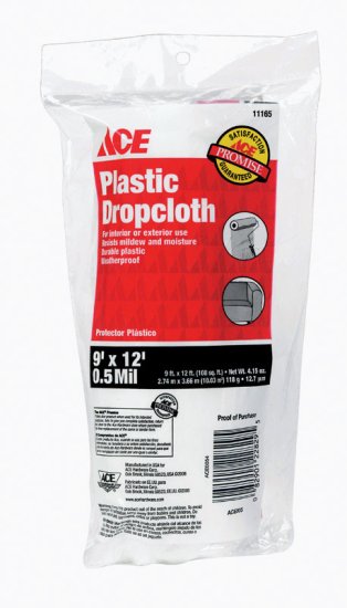 (image for) 9 ft. W x 12 ft. L x 0.5 mil Plastic Drop Cloth 1 pk