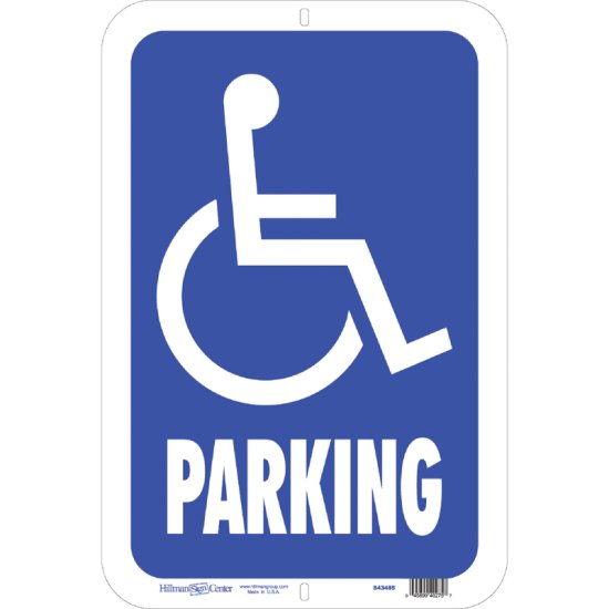 (image for) English Blue Handicap Sign 19 inch H X 15 inch W
