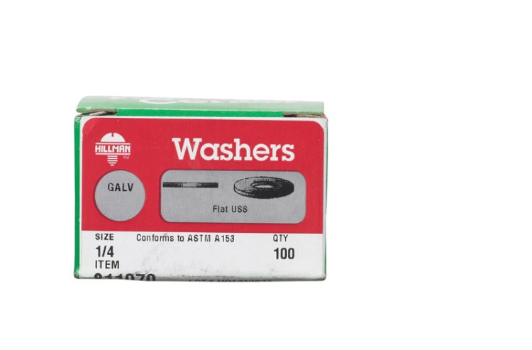 (image for) Hot Dipped Galvanized Steel 1/4 in. USS Flat Washer 100