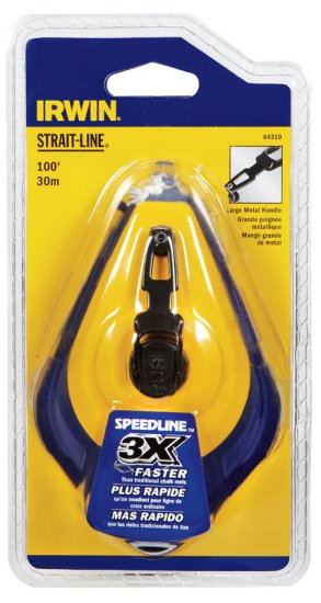 (image for) Strait-Line 2 oz. Blue Fast Retrieve Chalk Line Reel 100 f