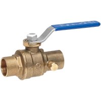 (image for) Homewerks 3/4 in. Brass Sweat Ball Valve with Drain Full Port