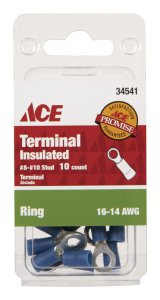 (image for) Insulated Wire Ring Terminal Blue 10 pk