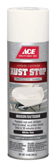 (image for) Rust Stop Flat White Spray Paint 15 oz.