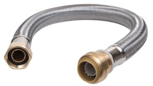 (image for) 1/2 in. Push Fit T X 3/4 in. D FIP 24 in. Stainless Steel Supply