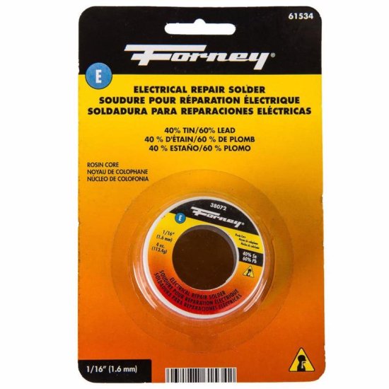 (image for) Forney 4 oz Rosin Core Solder Wire 0.06 in. D Tin/Lead 40/60 1 p