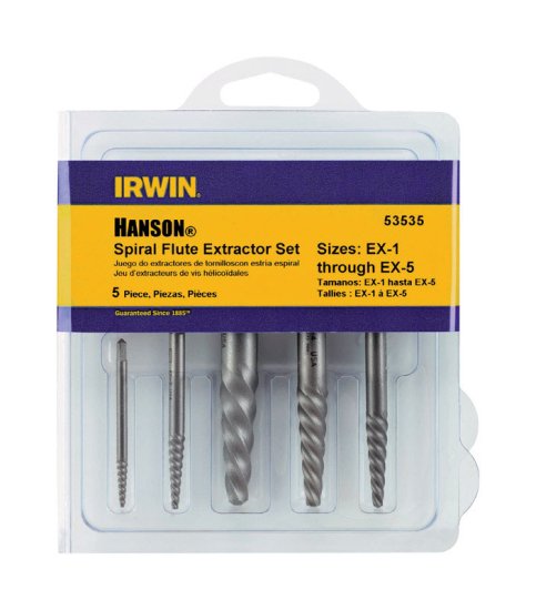 (image for) 19/64 in. Carbon Steel Spiral Screw Extractor Set 7