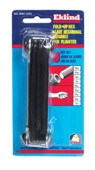 (image for) 5/64" to 1/4" SAE Fold-Up Hex Key Set Multi-Size in.