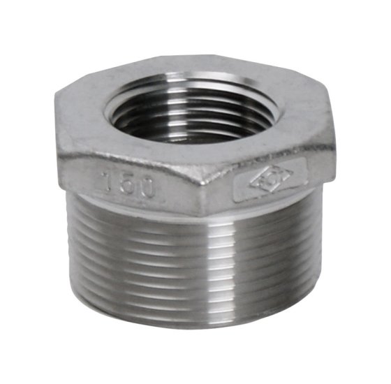 (image for) 1 in. MPT x 3/4 in. Dia. FPT Stainless Steel Hex Bu
