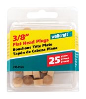 (image for) Flat Birch Head Plug 3/8 in. Dia. x 1/4 in. L 1 pk Nat