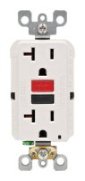 (image for) GFCI 20 amps 125 V Duplex White Outlet 5-20R 1 pk