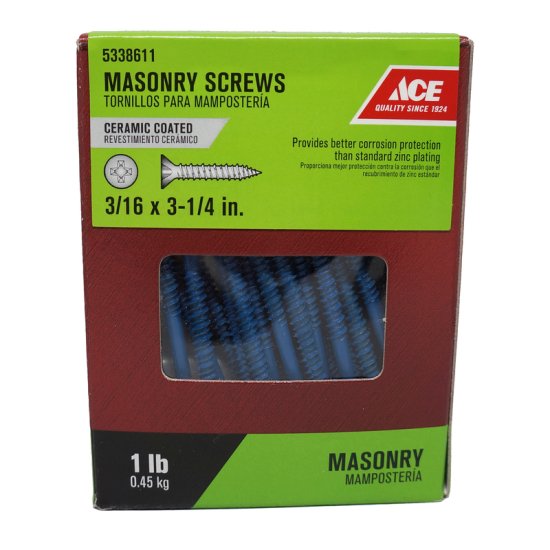 (image for) 3/16 in. x 3-1/4 in. L Phillips Flat Head Masonry Screws 1 l