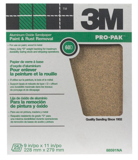 (image for) Pro-Pak 11 in. L x 9 in. W 60 Grit Aluminum Oxide Sandpaper 2
