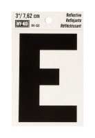 (image for) 3 in. Reflective Black Vinyl Self-Adhesive Letter E 1 pc.