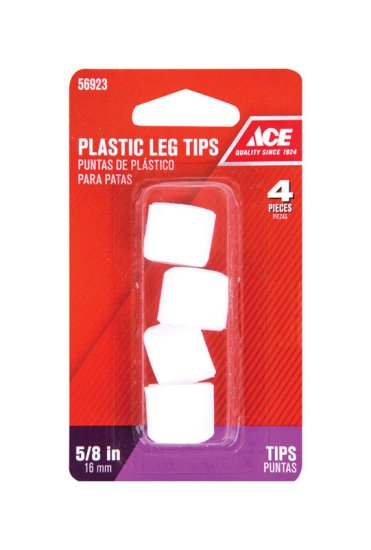 (image for) Plastic Leg Tip White Round 5/8 in. W 4 pk