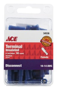 (image for) Insulated Wire Female Disconnect Blue 50 pk