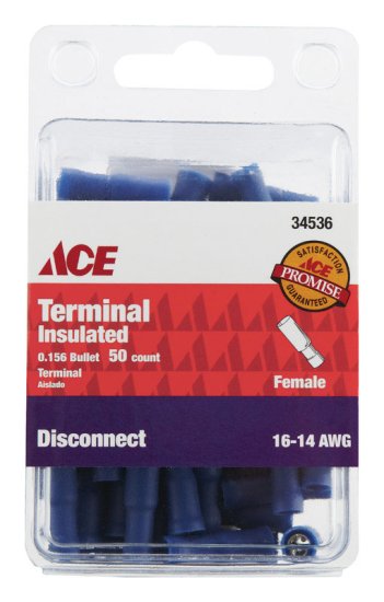 (image for) Insulated Wire Female Disconnect Blue 50 pk