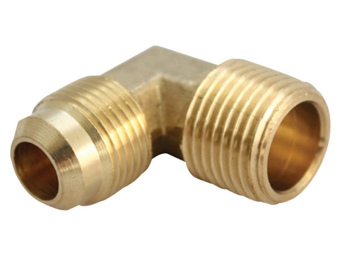 (image for) 3/8 in. Flare x 1/4 in. Dia. MPT Brass 90 Degree Elbow