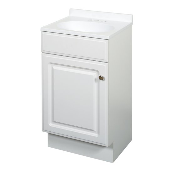 (image for) White Bathroom Vanity 18 in. W x 16 in. D x 35 in. H