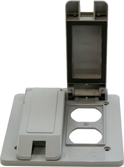 (image for) Rectangle PVC 2 gang Duplex Outlet Cover For Use with 2 G