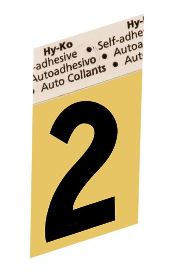 (image for) 1-1/2 in. Black Aluminum Self-Adhesive Number 2 1 pc.