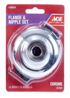 (image for) Chrome Chrome Flange and Nipple Set For Universal