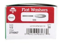 (image for) Zinc-Plated Steel 1/2 in. USS Flat Washer 50 pk