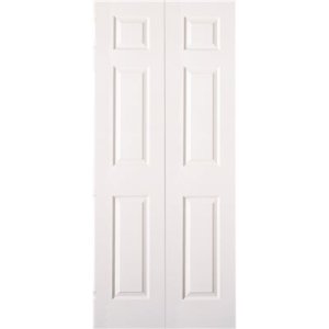 (image for) 24 in. x 80 in. Textured 6-Panel Bi-Fold Door