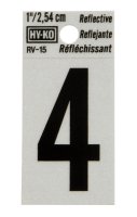(image for) 1 in. Reflective Black Vinyl Self-Adhesive Number 4 1 pc.