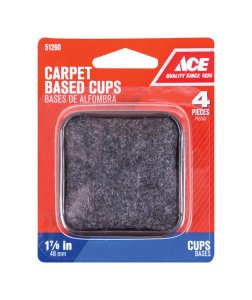(image for) Plastic Caster Cup Brown/Walnut Square 1-7/8 in. W x 1-7/8 i