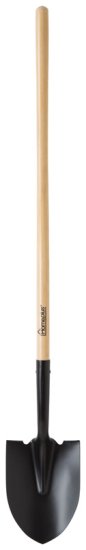 (image for) Steel 8 in. W x 56.75 in. L Round Point Shovel Wood Ha