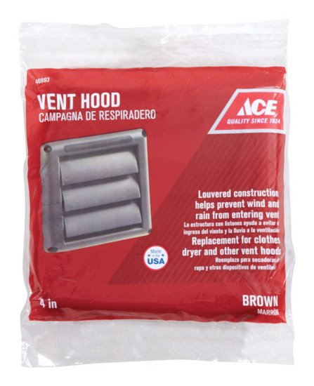 (image for) 4 in. W x 4 in. L Brown Plastic Replacement Vent Hood
