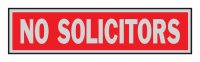 (image for) Red Informational Sign 2 in. H x 8 in. W No Soliciting