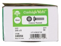 (image for) 3/8 in. Dia. x 8 in. L Zinc-Plated Steel Carriage Bolt 5