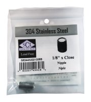 (image for) 1/8 in. MPT x Close in. L Stainless Steel Nipple