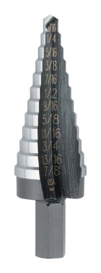 (image for) Unibit 3/16 to 7/8 in. x 6 in. L High Speed Steel Step Dri