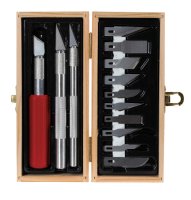 (image for) 10 in. Fixed Blade Hobby Knife Set Brown 13 pc.