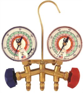 (image for) M2 SERIES BRASS 2-VALVE CHARGING MANIFOLD ASSEMBLY FOR R-22, R-4