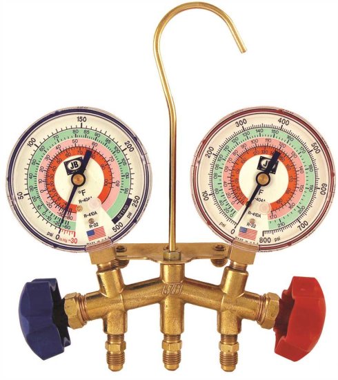 (image for) M2 SERIES BRASS 2-VALVE CHARGING MANIFOLD ASSEMBLY FOR R-22, R-4