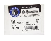 (image for) 1/2-13 in. Dia. x 1-1/4 in. L Steel Hex Head Cap Screw 5