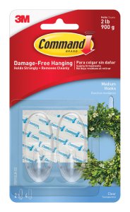 (image for) Command Medium Plastic Hook 2-3/8 in. L 2 pk