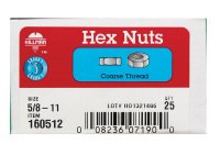 (image for) 5/8 in. Zinc-Plated Steel USS Hex Nut 25 pk